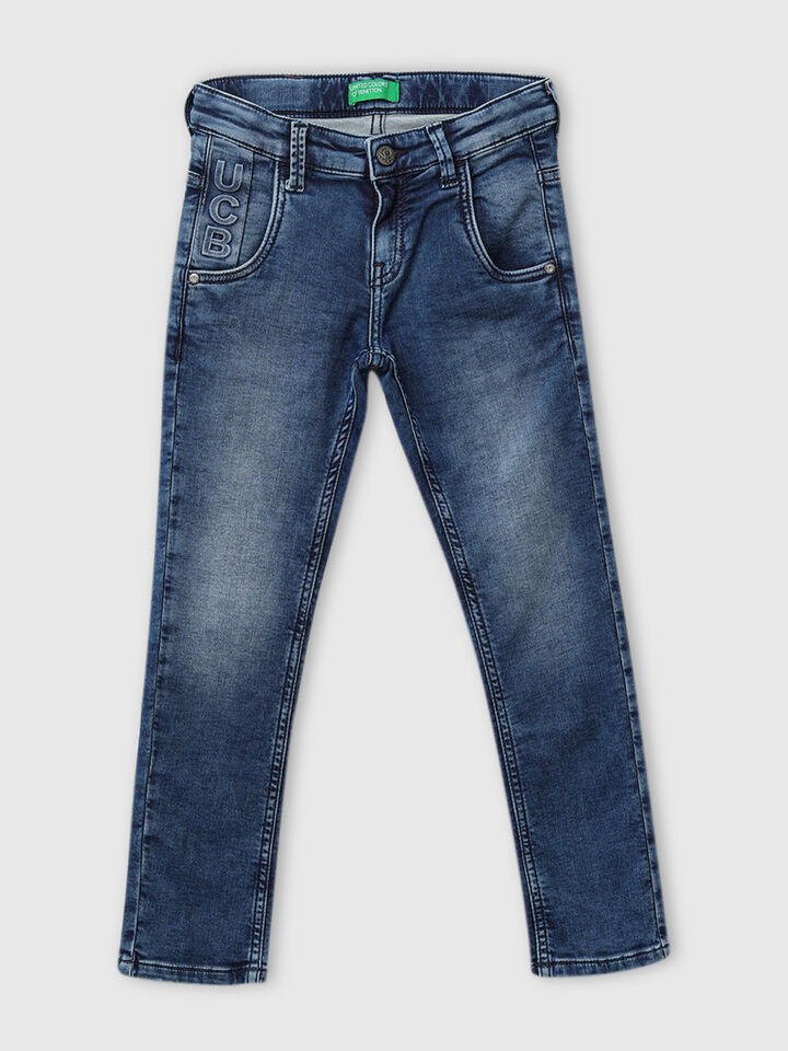 UCB Embossed Regular Fit Denims