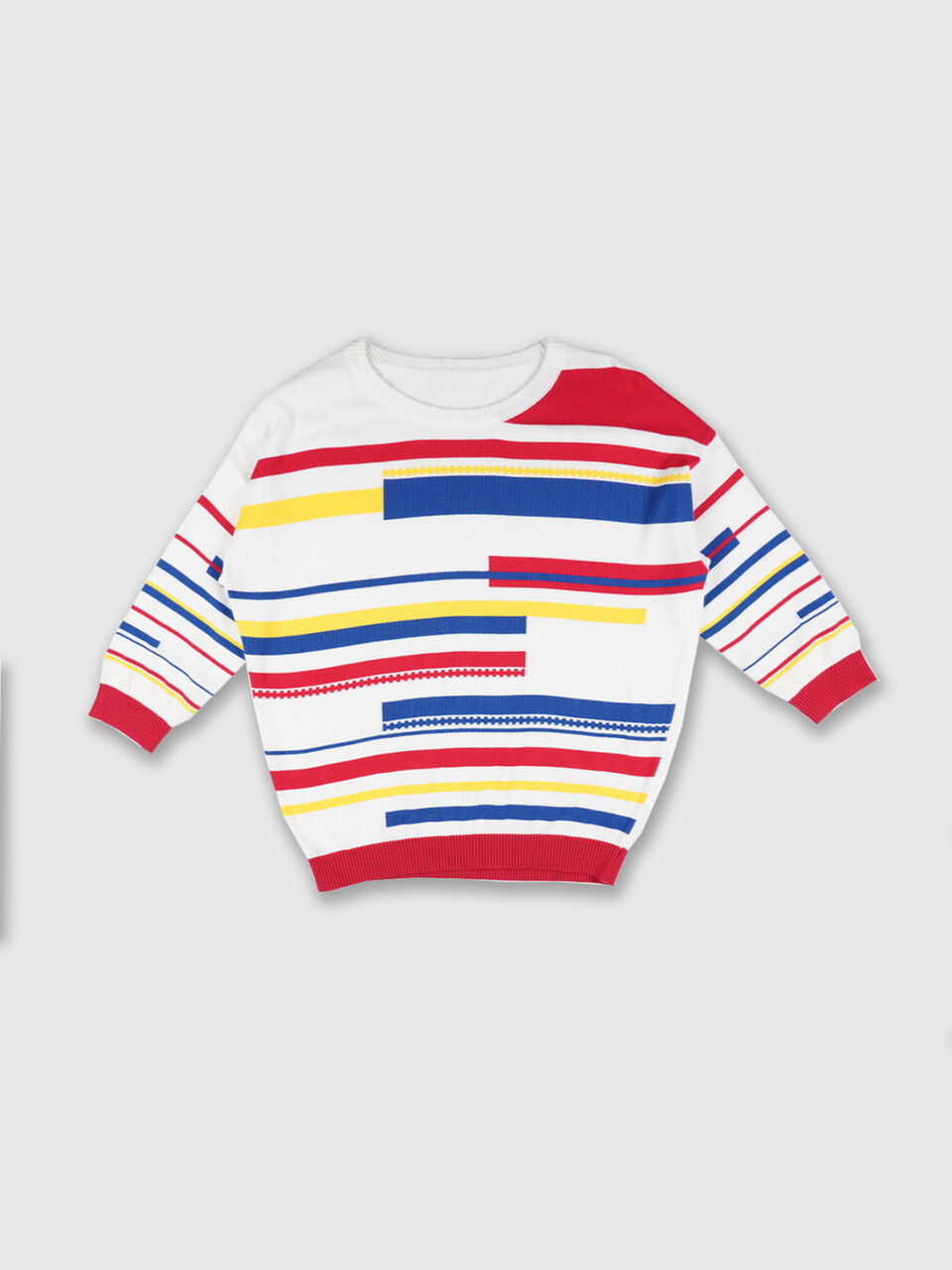 Extended Sleeve Broken Stripe Top image number 1