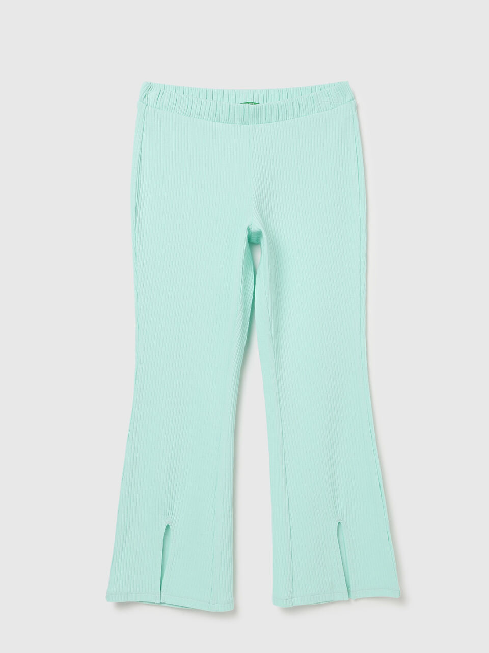 FLARED RIB LEGGINGS WITH SLIT image number 1