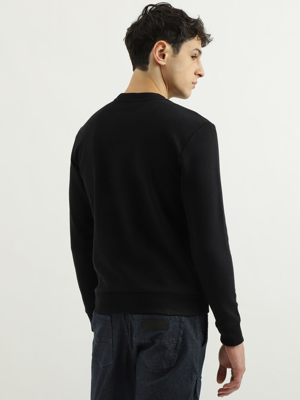 FAUX LEATHER PATCH BRANDING SWEAT image number null