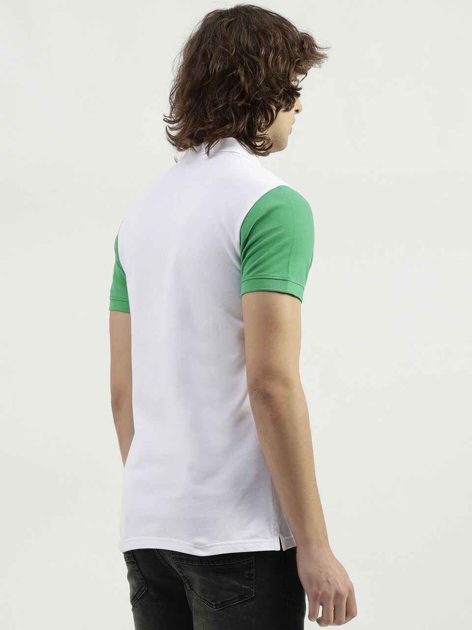 COLOR BLOCK BRANDED PIQUE POLO image number null