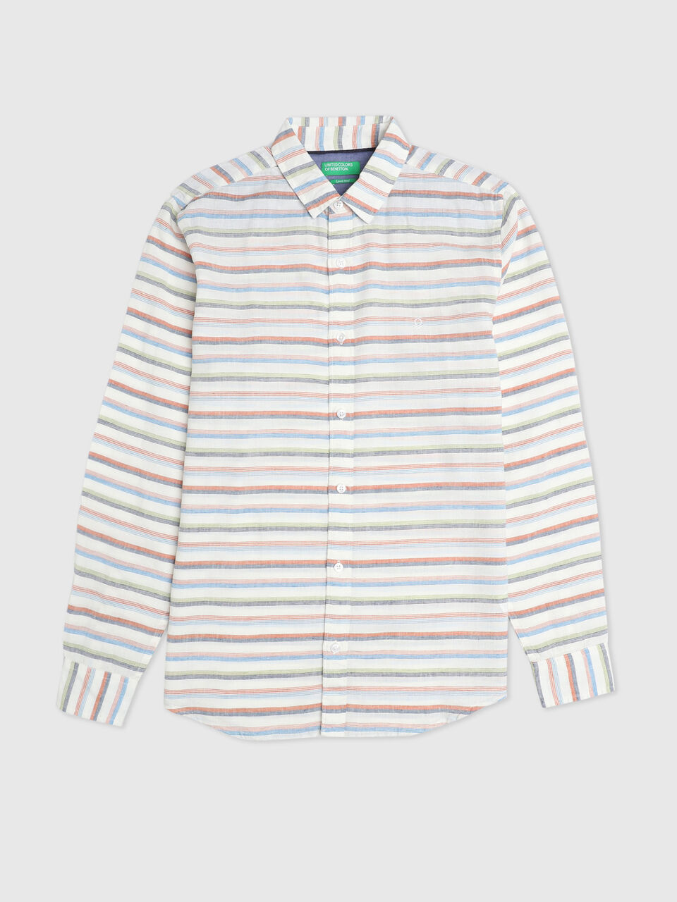 Full Sleeves Multicolour Horizontal Stripe Shirt image number 1