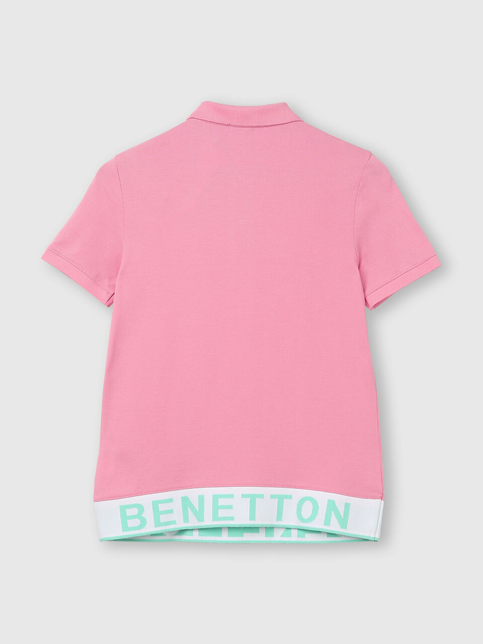 Pure Cotton Pique Polo Shirt with Zipper image number 2