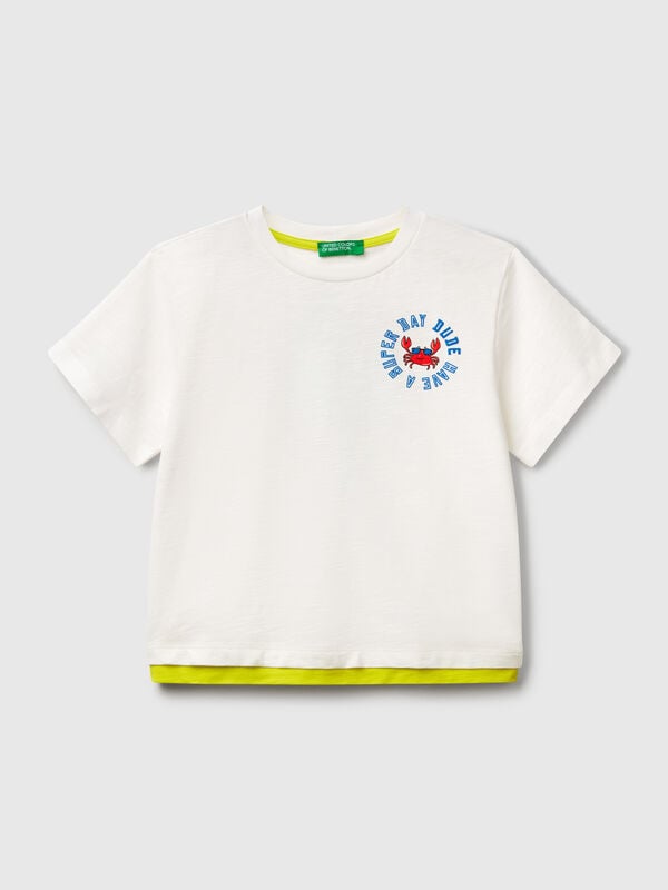 T-shirt overfit en coton léger Garçon