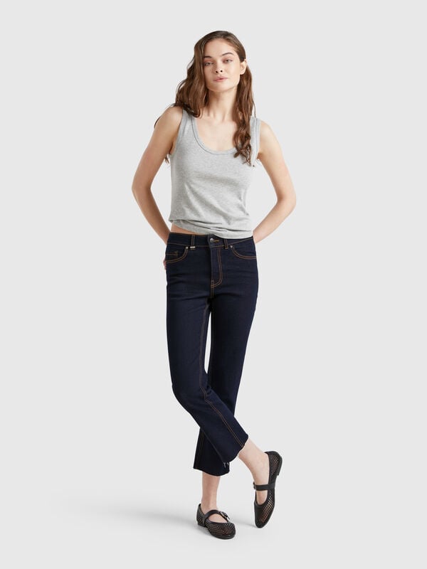 Jeans court en coton  Femme