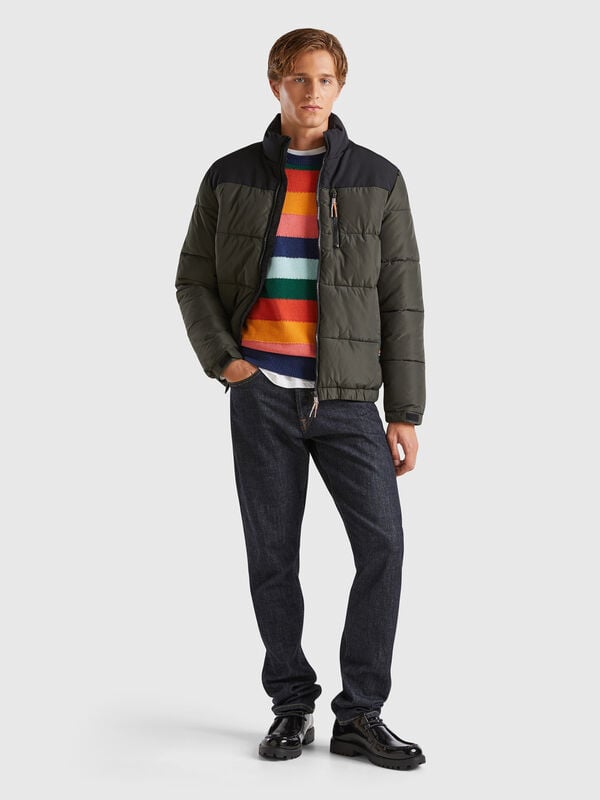 Heavy color block padded jacket Men