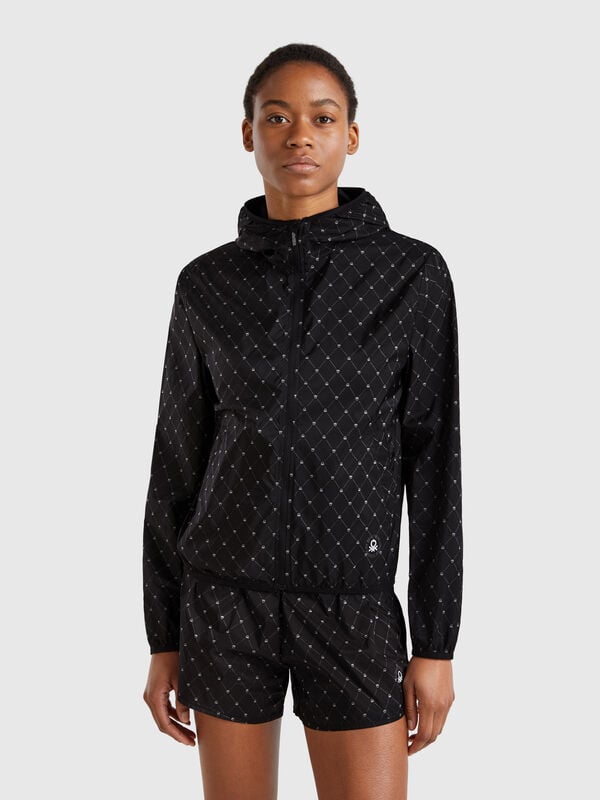 Nylonjacke mit Logo-Print Damen