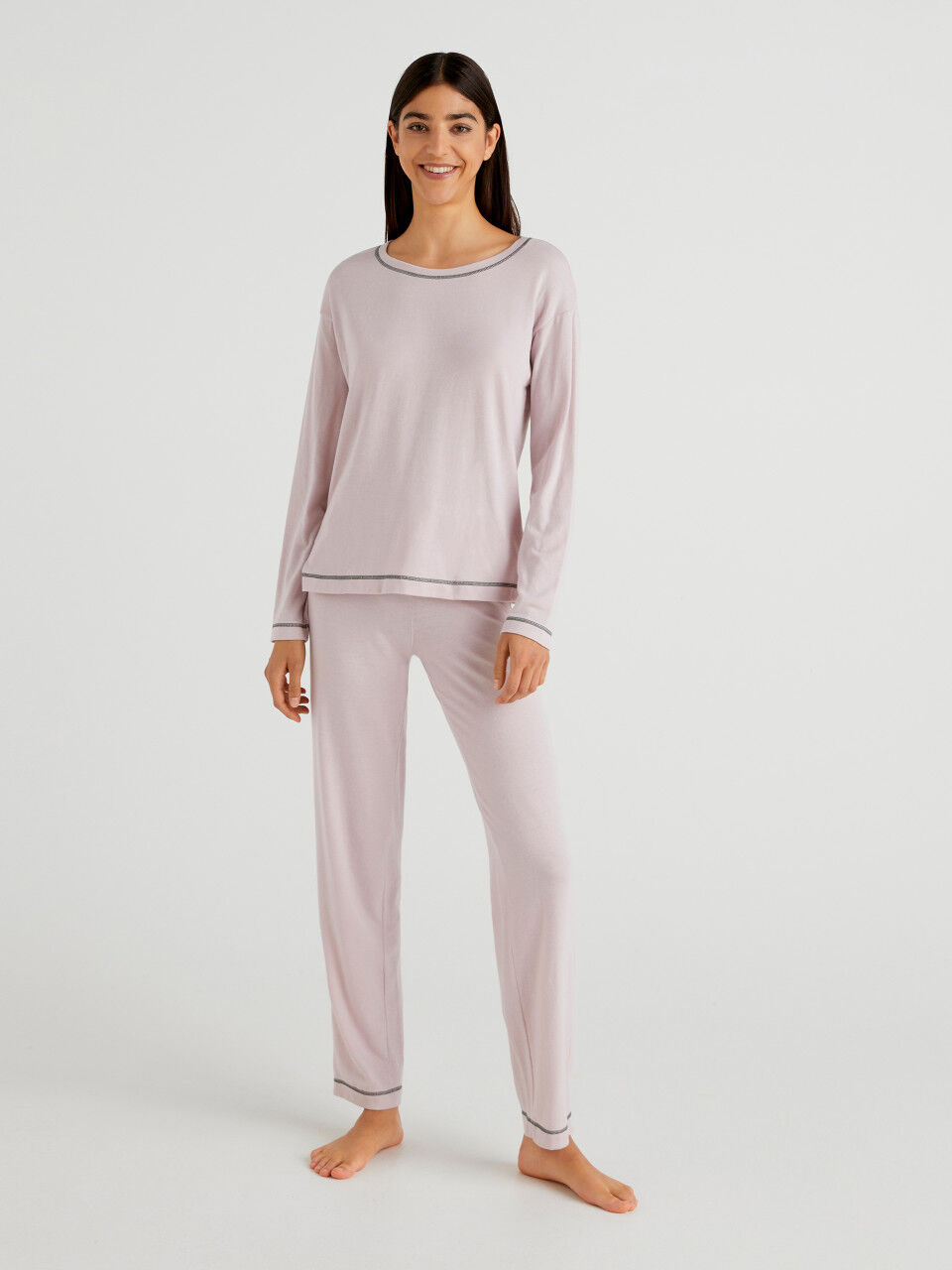 Pyjamas in stretch cotton blend