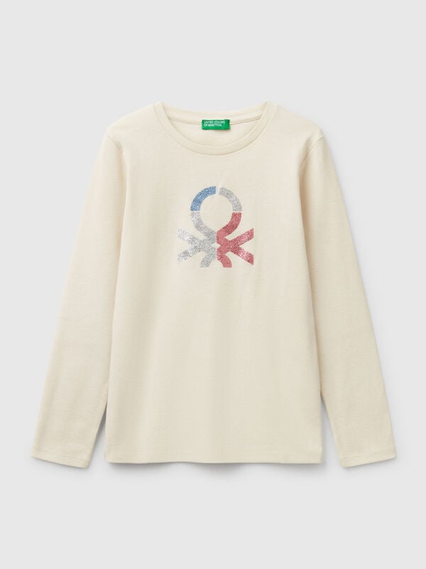 T-shirt à manches longues et imprimé pailleté Filles