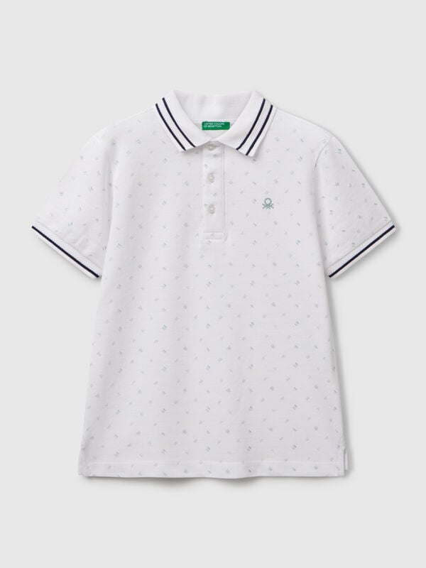 Micro patterned polo shirt in pure cotton Junior Boy