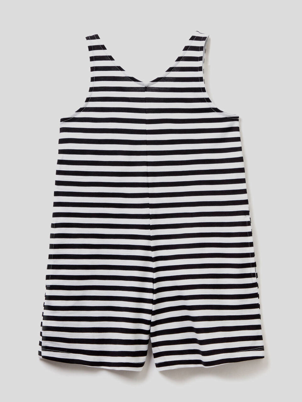 Striped cover-up one-piece jumpsuit image number 1
