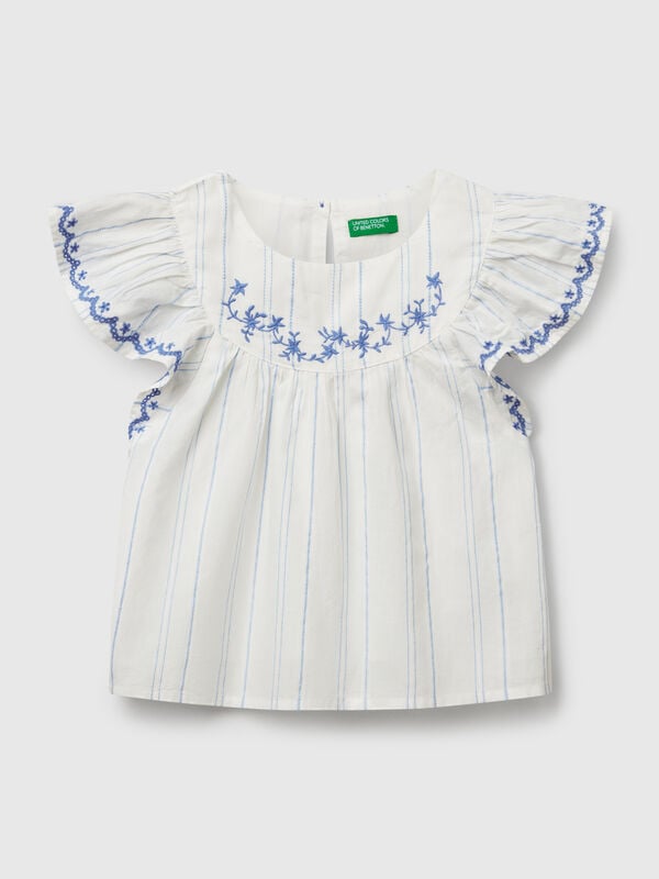 Bluse mit Blumenstickerei Mädchen