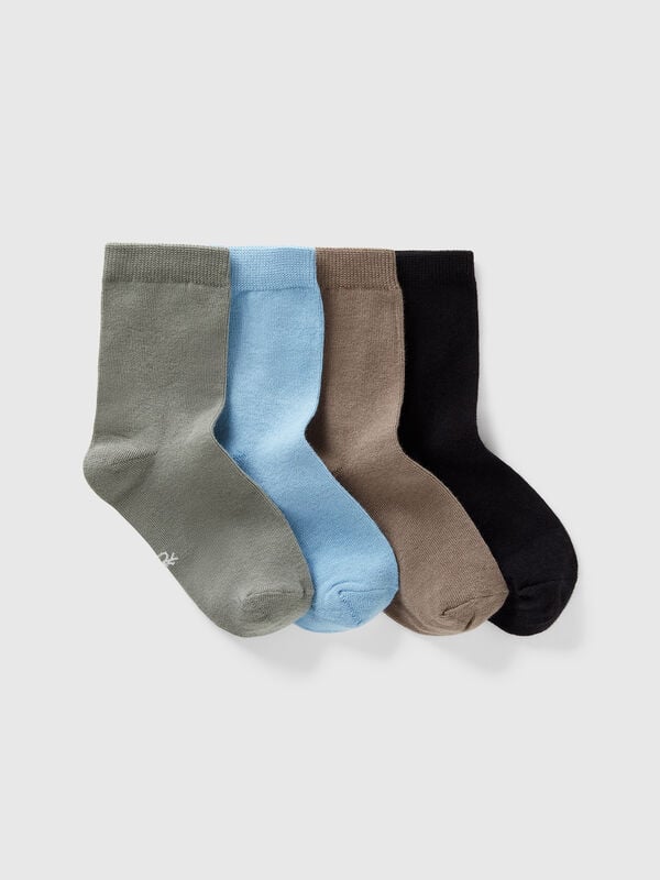Four pairs of socks in stretch cotton Junior Boy