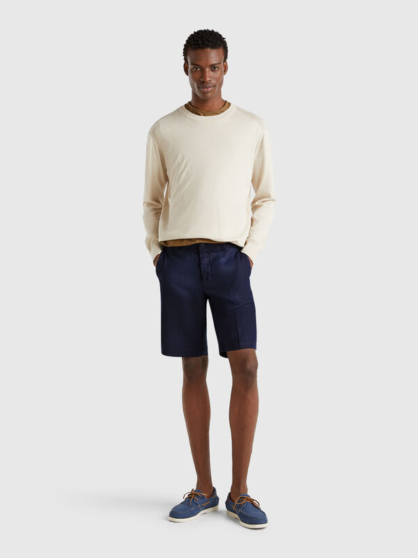 Bermudashorts aus reinem Leinen Herren