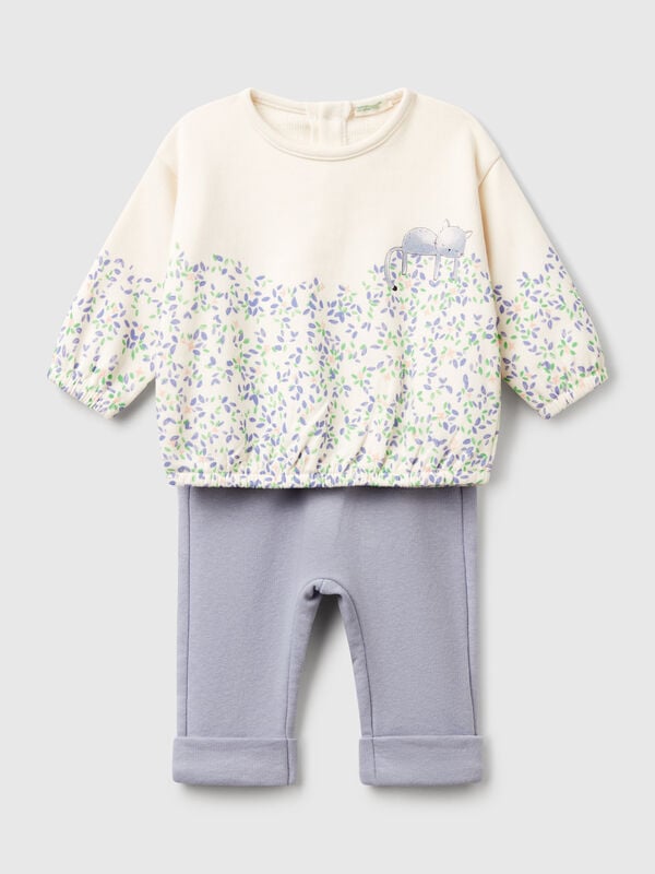 Set aus Sweatshirt und Hose aus einer Baumwollmischung Newborn