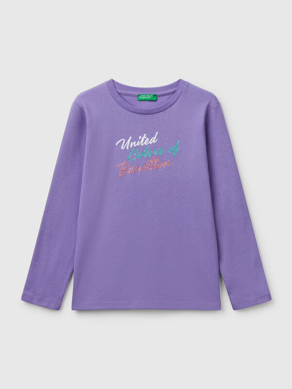 T-shirt à manches longues et imprimé pailleté Filles