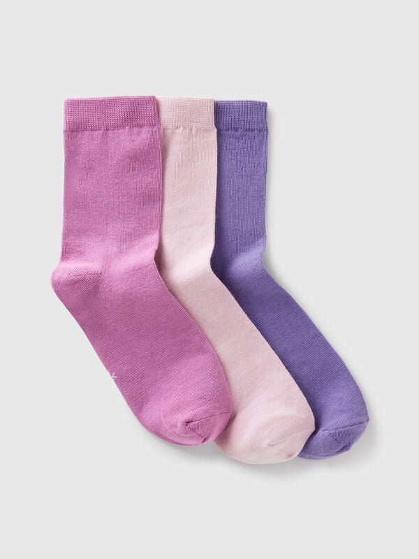 Trois paires de chaussettes en coton 