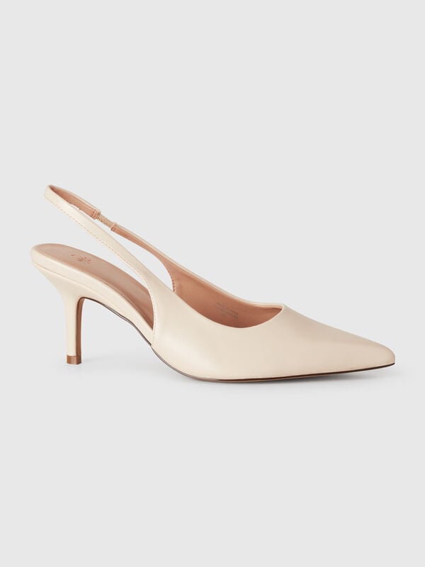 Escarpin beige à talon Femme