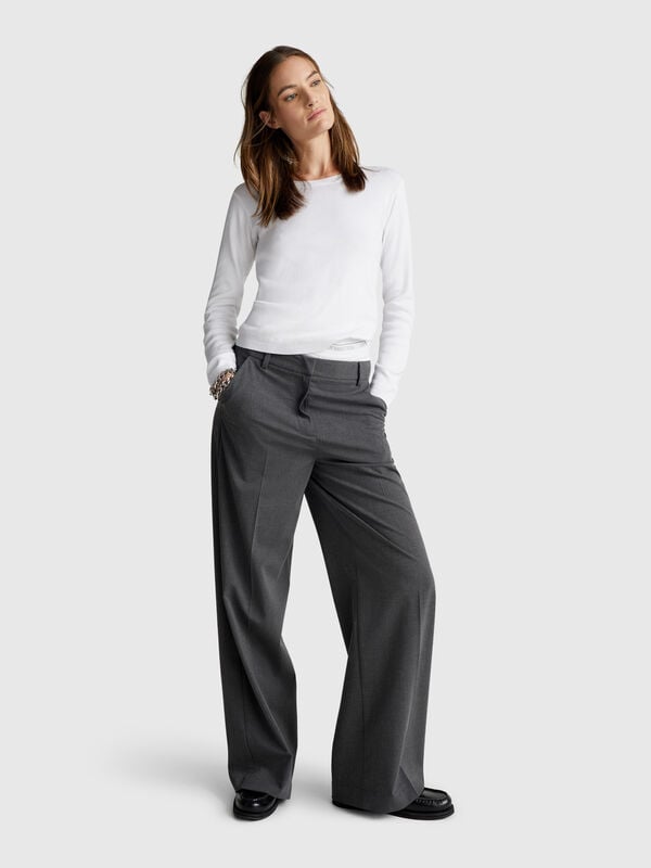 Pull col rond en pur coton Femme