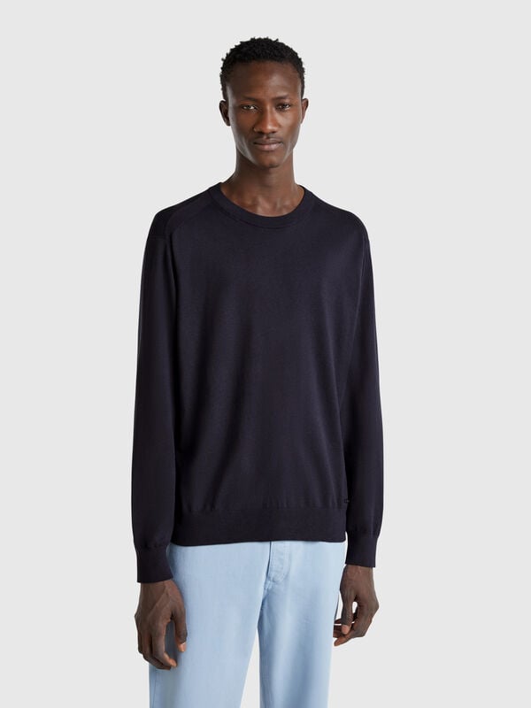 Pull en viscose et soie mélangées Homme