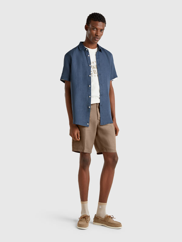 Bermudashorts aus reinem Leinen Herren