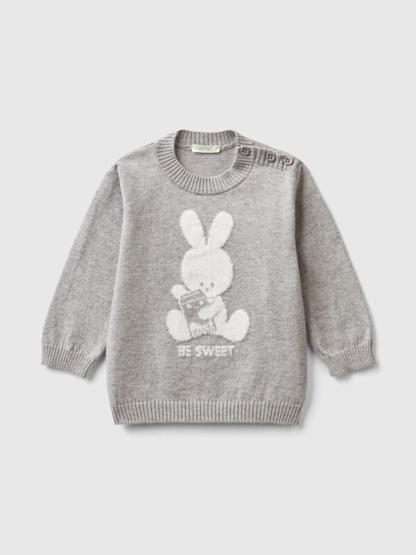 Pull chaud en coton à intarsia
