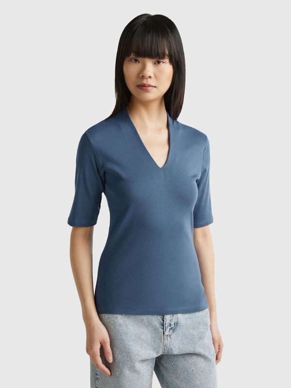 Slim fit t-shirt in long fiber cotton Women