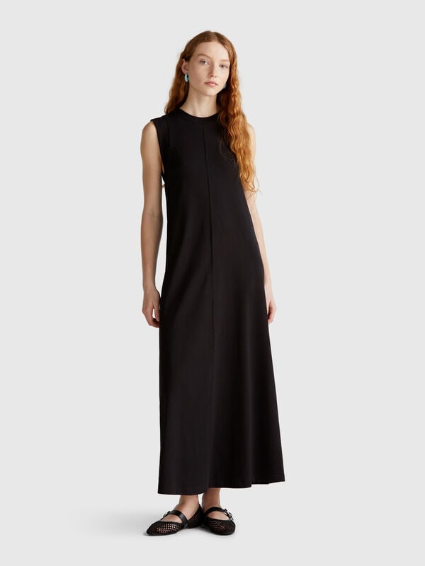 Ärmelloses Kleid aus reiner Baumwolle Damen