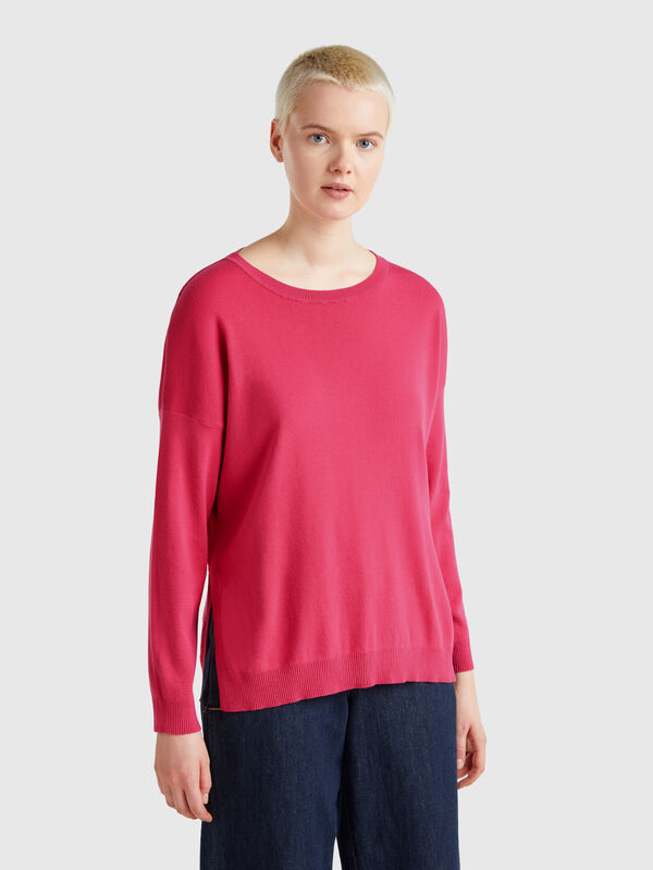 Pull over-fit en coton Femme