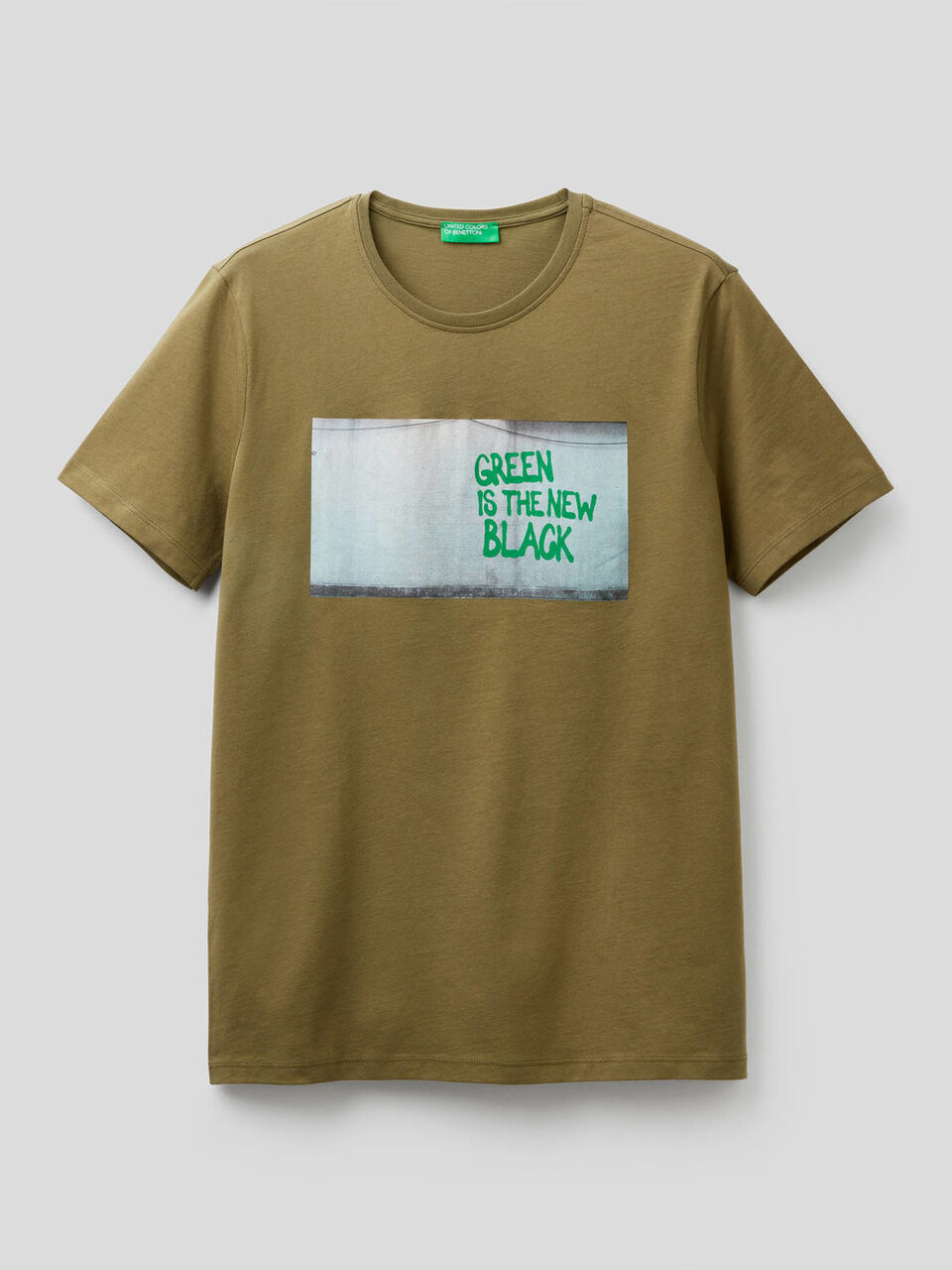 100% cotton t-shirt with slogan image number 1