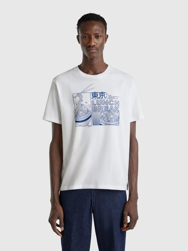 T-shirt avec imprimé en coton biologique Homme