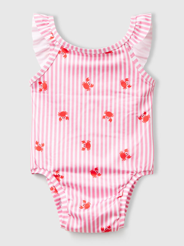 Maillot de bain une pièce rayé avec crabes Naissancede