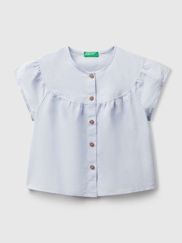 Bluse aus Leinenmischung Mädchen