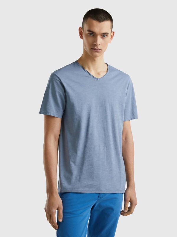 T-Shirt aus 100% Baumwolle mit V-Ausschnitt Herren