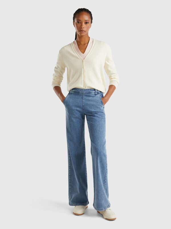 Flared jeans with zip Women