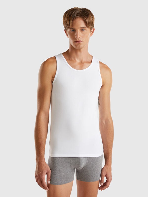 Tank top in organic stretch cotton Men