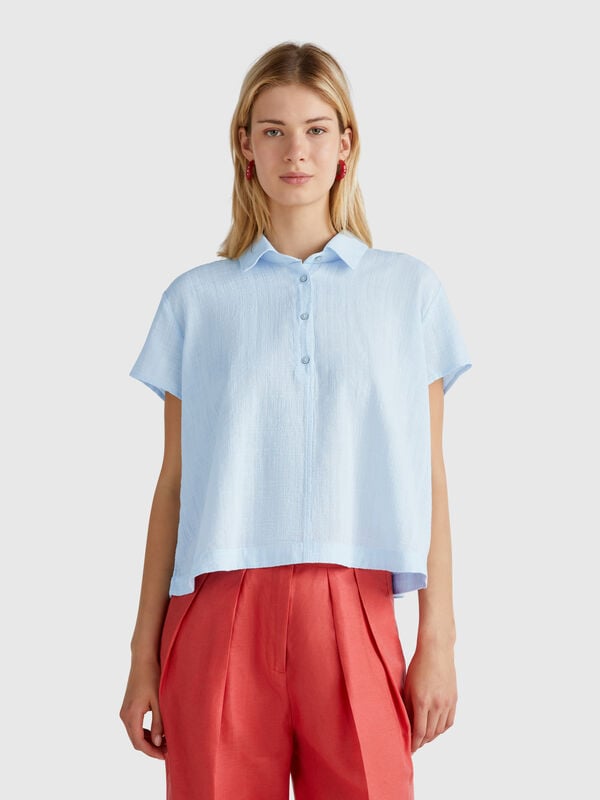 Chemise légère à manches courtes Femme