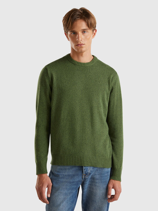 Pullover mit Rundausschnitt in einer Mischung aus Wolle und Cashmere Herren