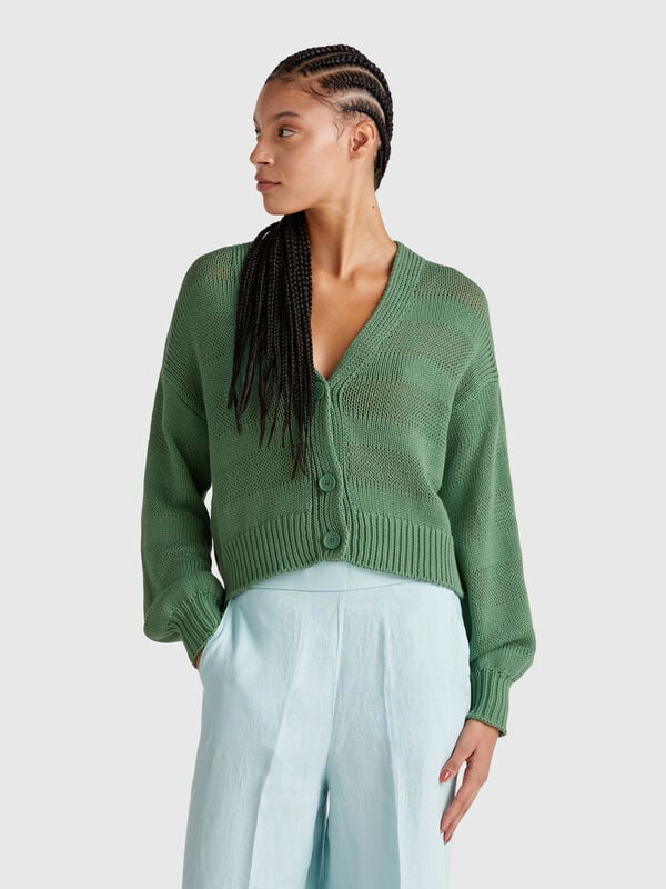 Cardigan tricoté 100% coton Femme