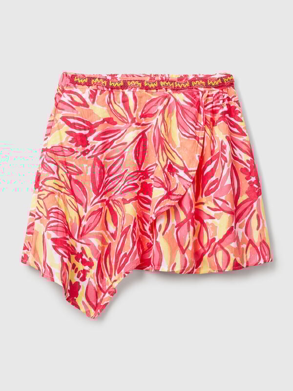 Mini-jupe à imprimé tropical Filles