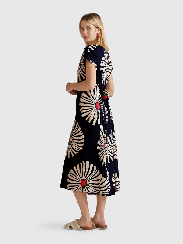 Robe en lin imprimé Femme