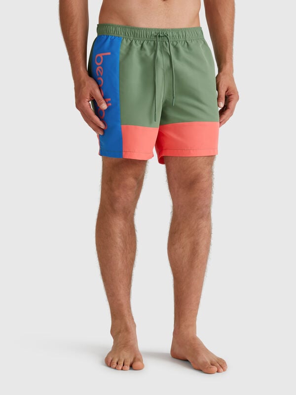 Short de bain color block Homme