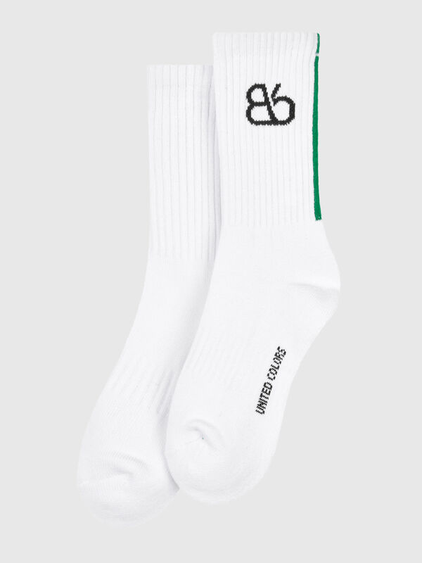 Chaussettes en coton mélangé extensible Femme