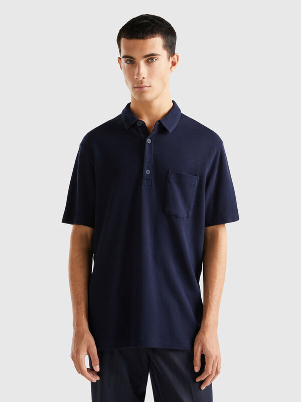 Polo coupe relaxed avec pochette