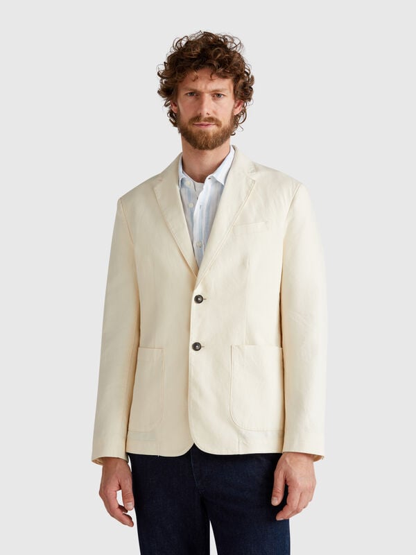 Slim-Fit-Blazer aus Leinenmischung Herren