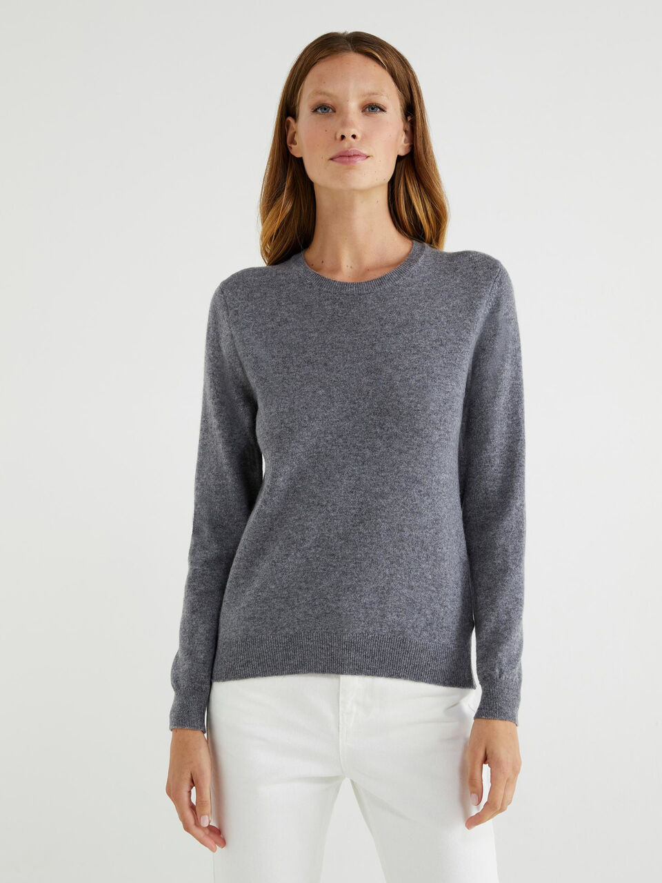 100% virgin wool crew neck sweater