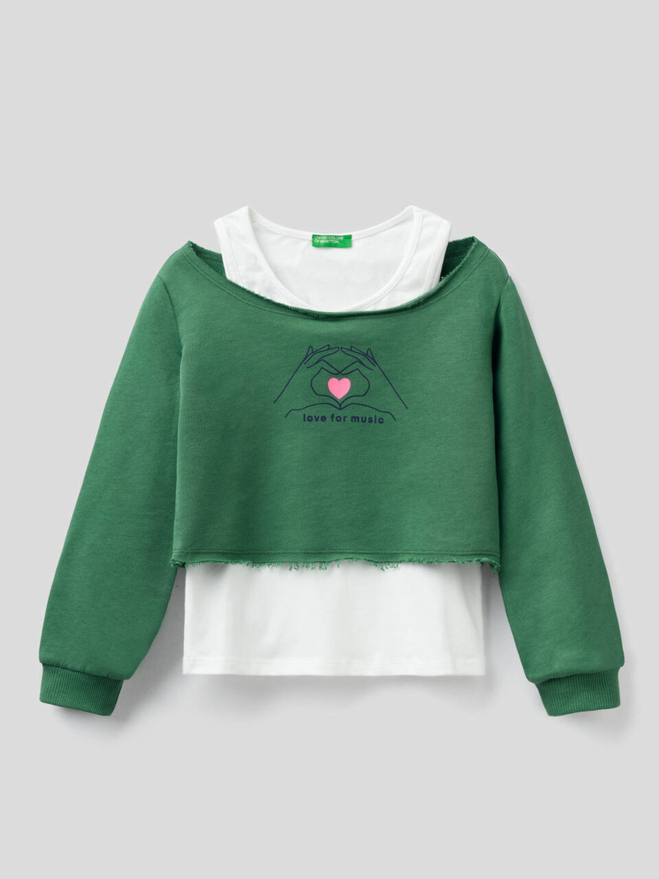 Sweatshirt in zwei Schichten mit Top image number 1