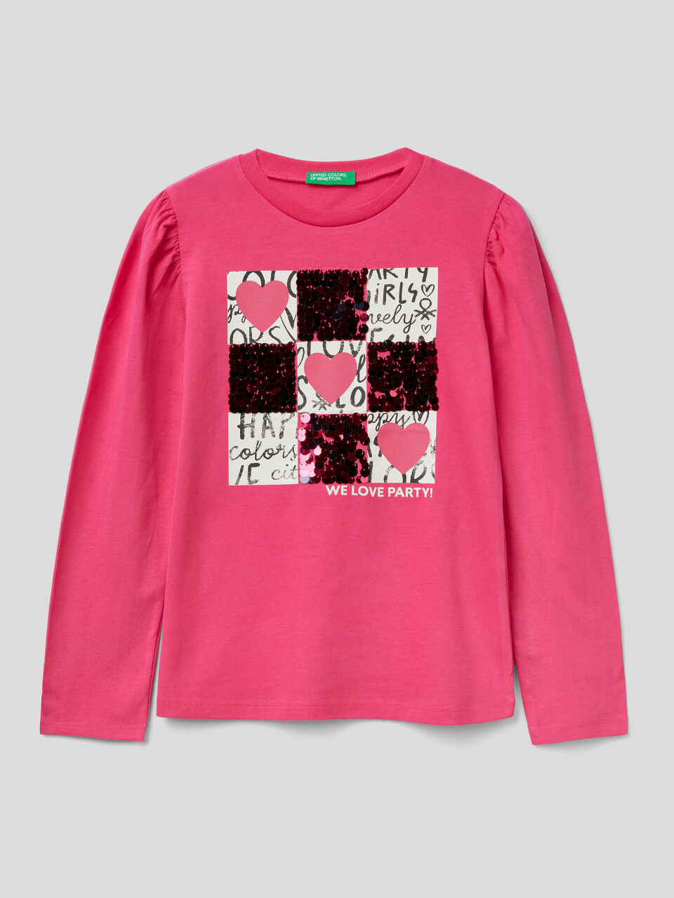 Warm t-shirt with print and sequins