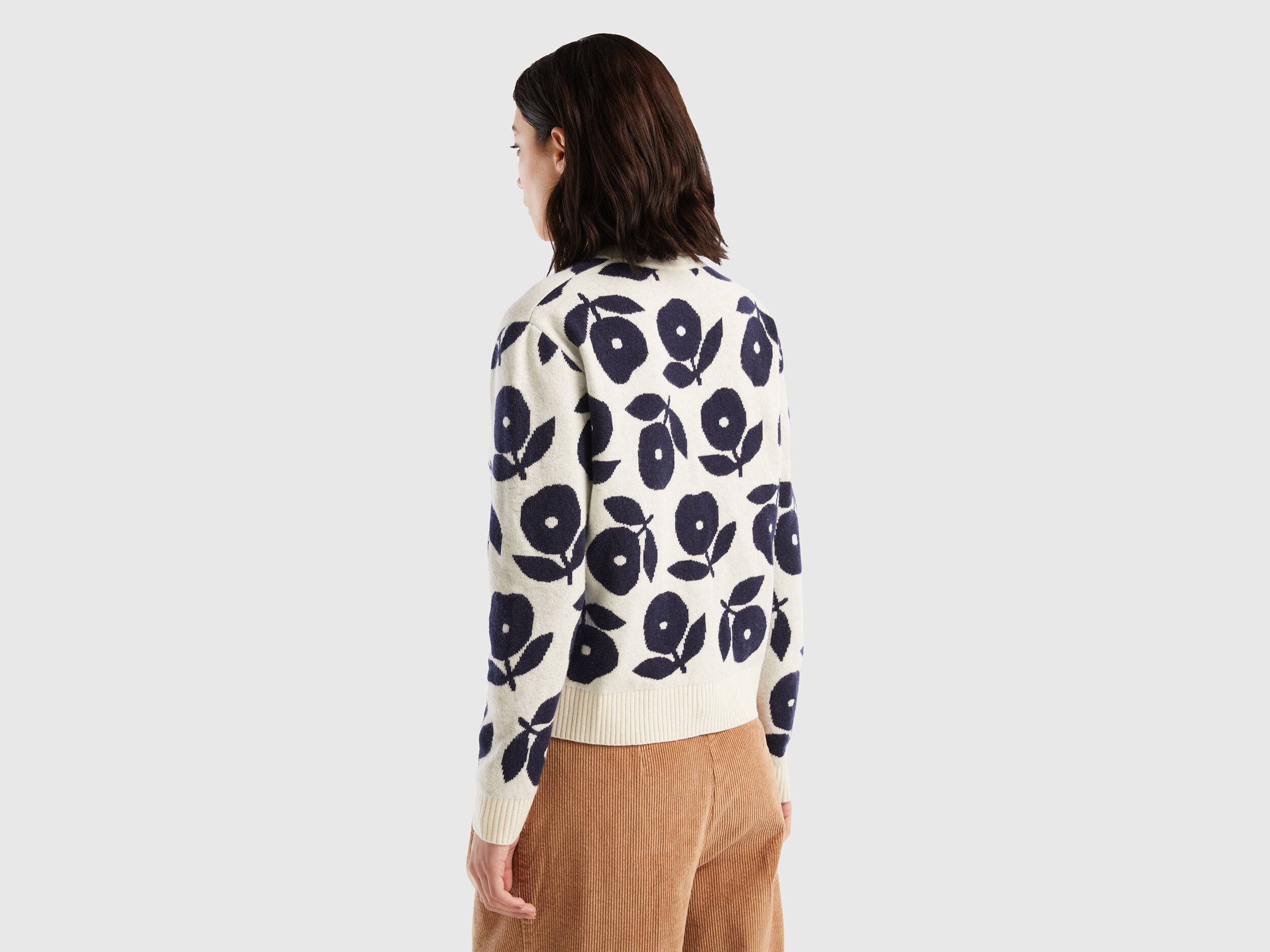 Black and white floral cardigan clearance