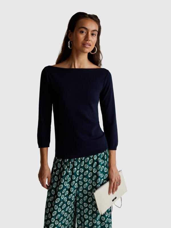 Pullover mit U-Boot-Ausschnitt Damen